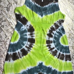 Exist tie dyed mini cotton brown white green